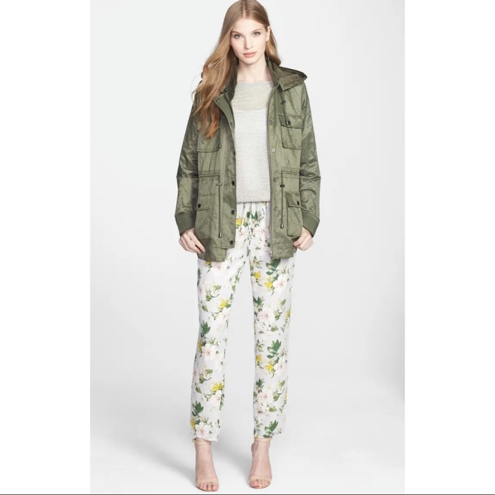 Joie Theron B Floral Silk Crepe Ankle Pants